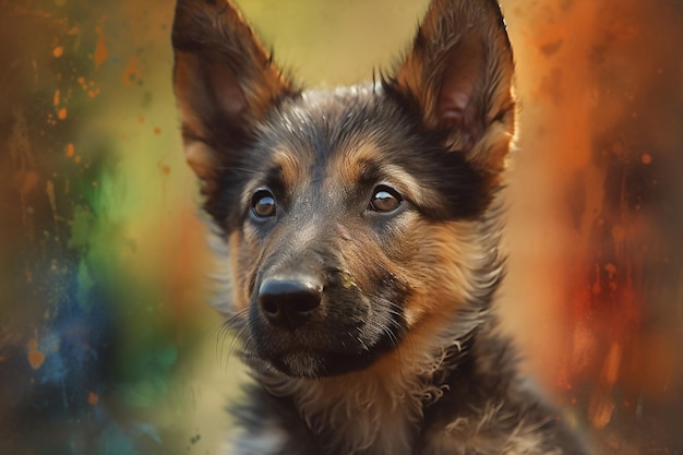 Adorable art animalier oeuvre artistique bébé fond belle brosse canine canis couleur s