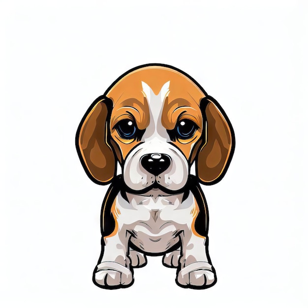 Adorable Beagle dans un pré IA générative