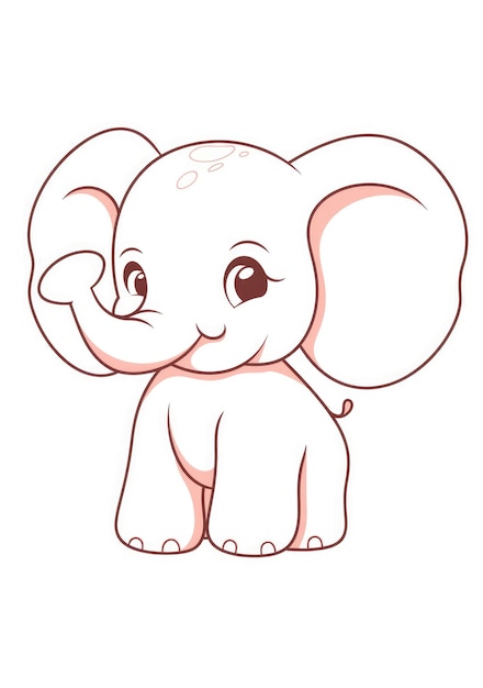 adorable bébé éléphant à colorier sur papier A4