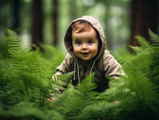 Adorable bébé explorant la nature