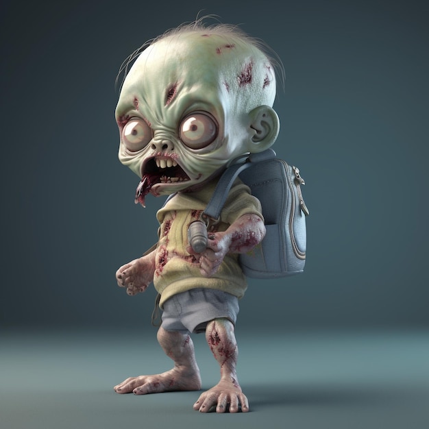 adorable bébé zombie dans un rendu 3D de poche