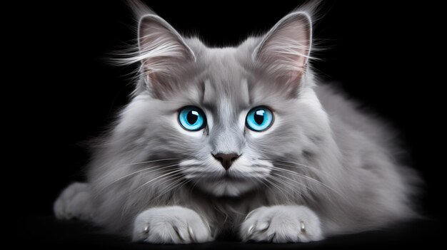 Un adorable chaton écossais aux yeux captivants, aux traits fascinants et à la fourrure moelleuse