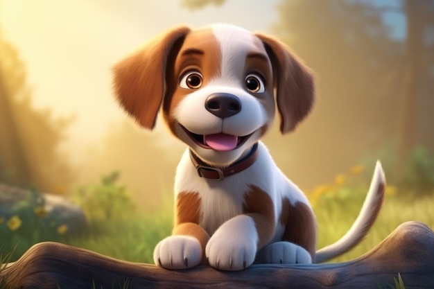 adorable chien de dessin animé mignon