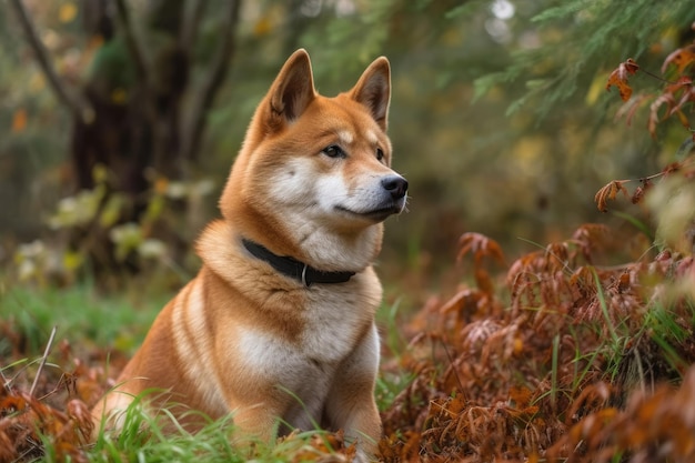 Un adorable chien de race Siba Inu appartenant à un particulier