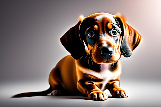 Adorable chiot Dachshund isolé sur un fond transparent Portrait d'un mignon chien PNG