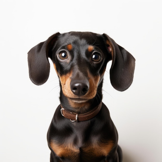 Adorable chiot de dachshund surexposé avec des expressions faciales vives