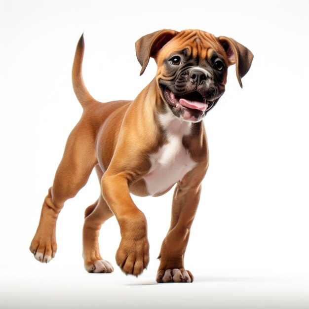 Photo un adorable chiot sur un fond blanc isolé