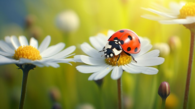 Adorable coccinelle sur la fleur