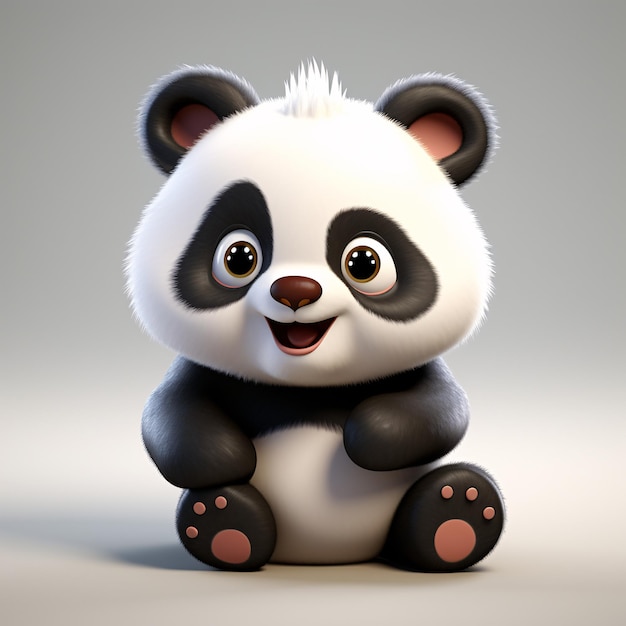 Adorable collection de personnages de panda 3D