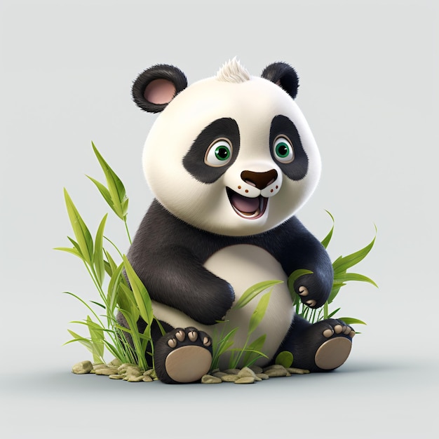 Adorable collection de personnages de panda 3D