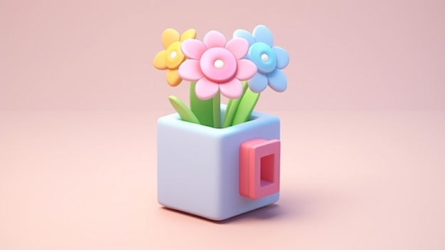 adorable fleur 3D méticuleusement conçue à l'échelle miniature Avec des détails complexes et une gentillesse indéniable, ce chef-d'œuvre délicat capture l'essence de la beauté de la nature
