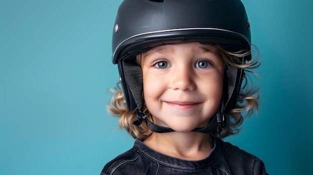 adorable garçon avec un casque dans la tête un fond plus solide