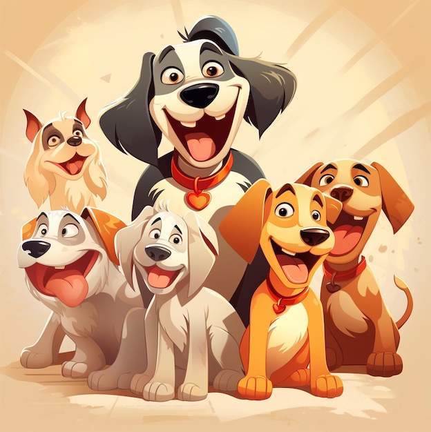 Adorable groupe de chien