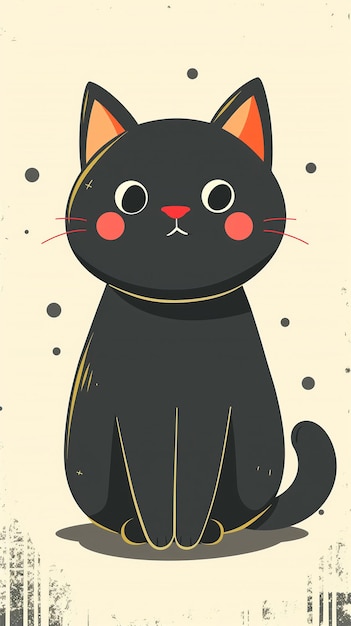 Une adorable illustration de chat symétrique pour les images de stock