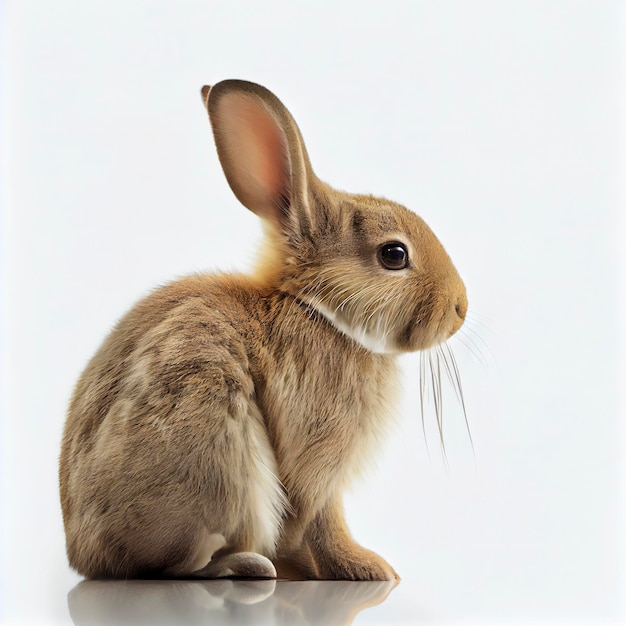 Adorable lapin sur fond blanc