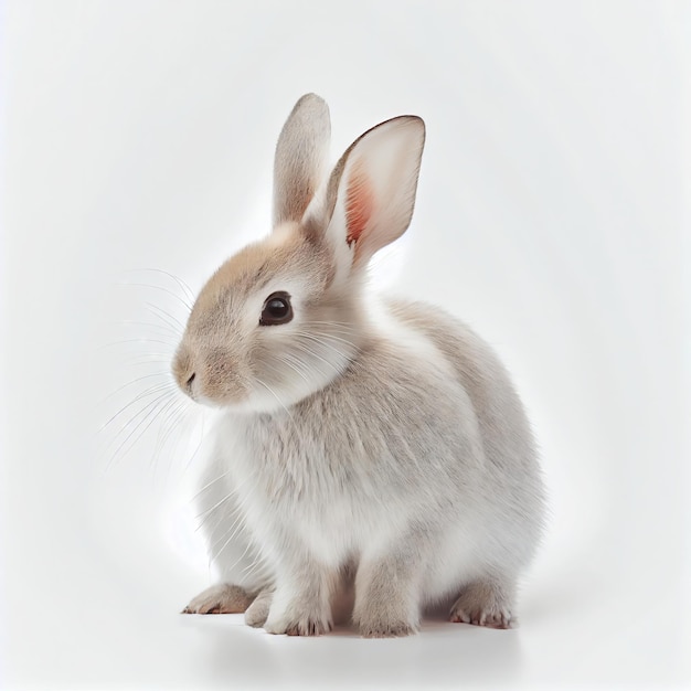 Adorable lapin sur fond blanc