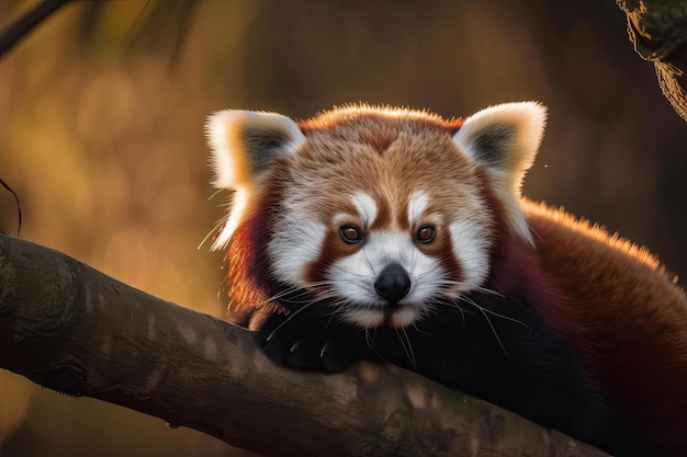 Adorable panda rouge dans la forêt himalayenne