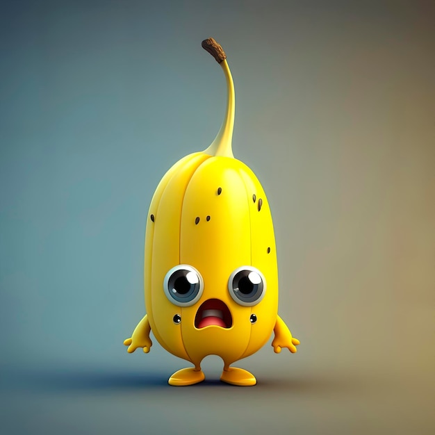 Adorable personnage animé de banane