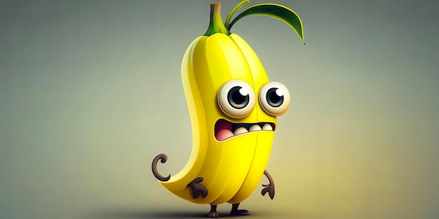 Adorable personnage animé de banane