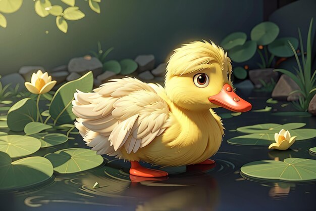 Adorable petit canard isolé