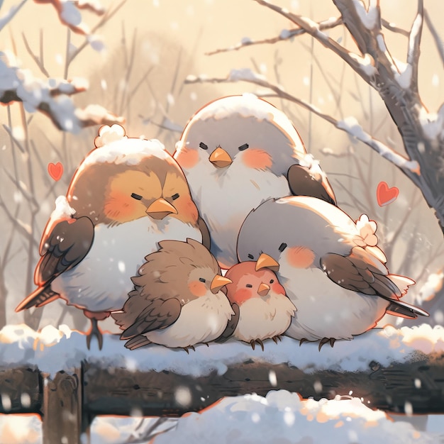 Adorable petit oiseau en hiver