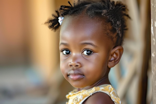 Une adorable petite fille africaine génère une IA.