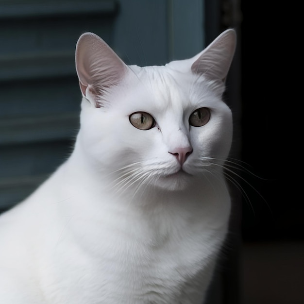 Une adorable petite IA générative de chat blanc