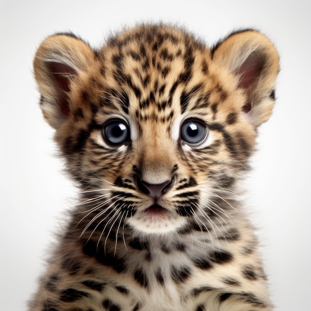 Adorable portrait de bébé léopard généré par l'IA