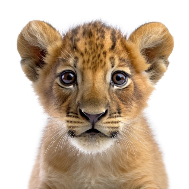 Adorable portrait de bébé lion lionne généré par l'IA