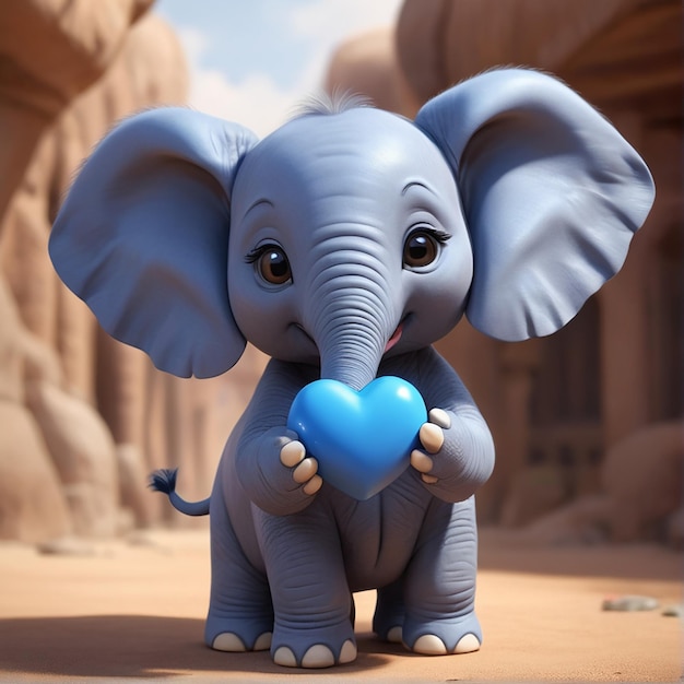 Adorable rendu 3D d'éléphant d'Afrique par Chris LaBrooy dans une superbe HD AI GÉNÉRÉE