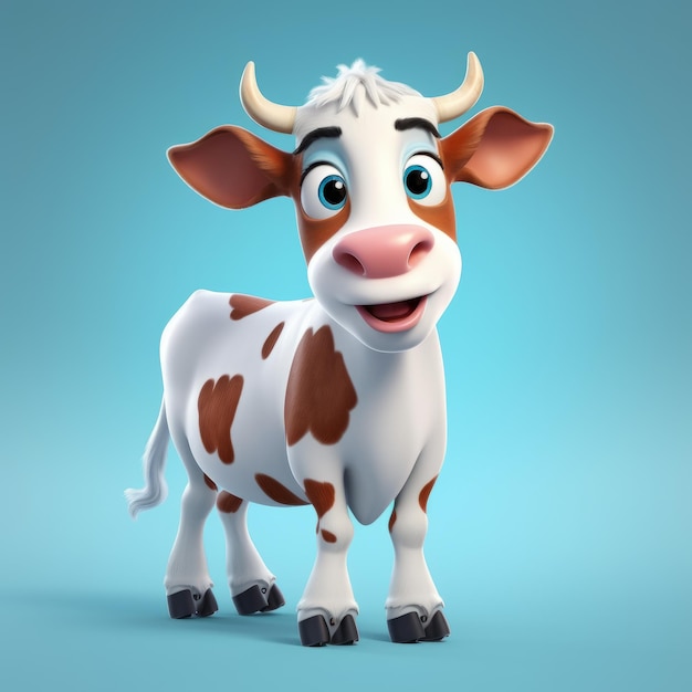 Adorable Vache Animée Personnage Très Détaillé Et Expressif Pour Films Et Séries