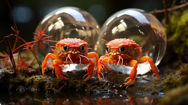 Les adorables crabes ermites dans leur habitat
