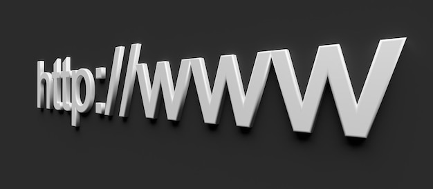 Adresse Web Internet http www dans la barre de recherche du rendu 3d du navigateur