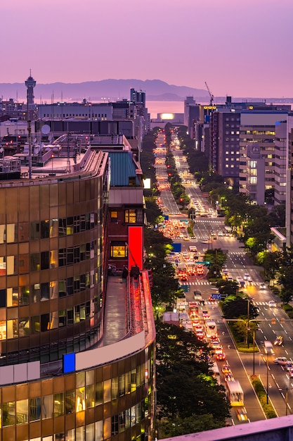 Aérien, hakata, fukuoka, japon