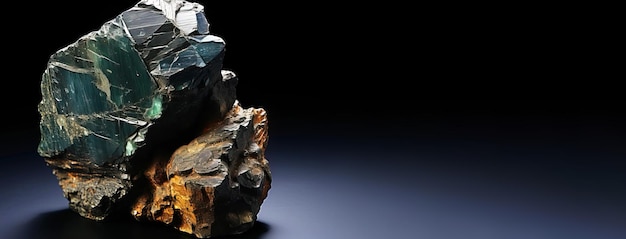 L'aérogite est une pierre naturelle précieuse rare sur un fond noir générée par l'IA.