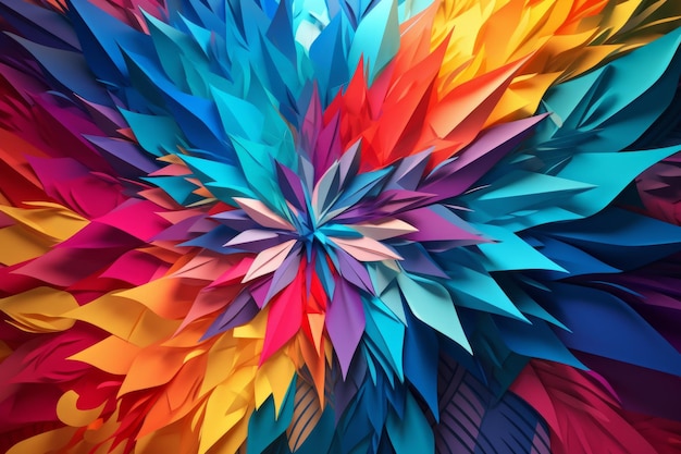 Un affichage coloré de papier avec le mot origami dessus.