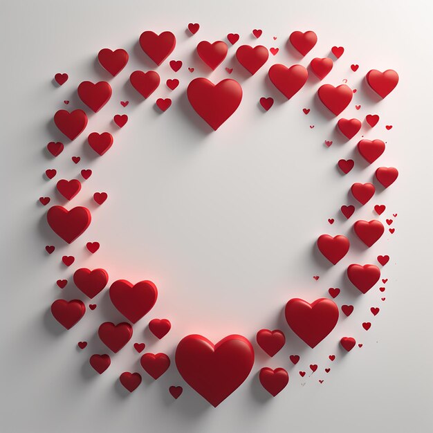 Photo un affichage en forme de coeur avec de nombreux coeurs sur fond blanc.