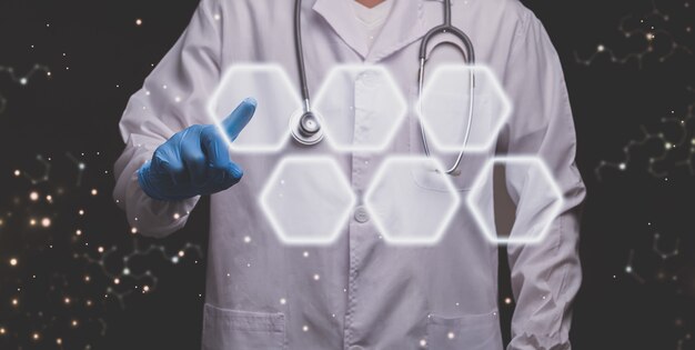 Affichage holographique d'écran tactile de docteur