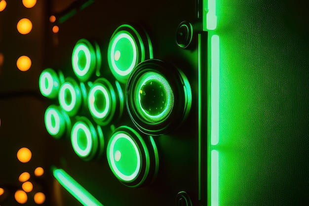 Un affichage LED vert avec le numéro 4 dessus