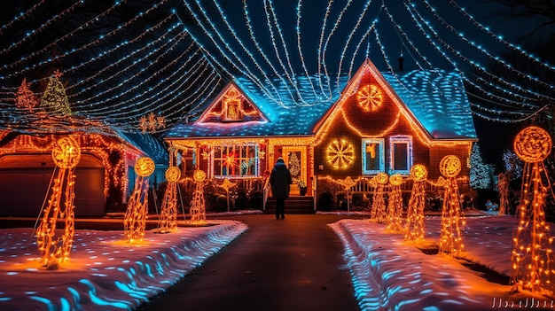 L'affichage des lumières de Noël est fascinant