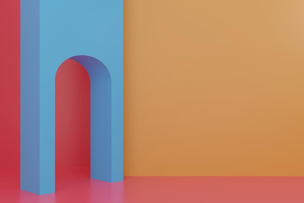 Affichage d'un piédestal 3D géométrique abstrait rendu 3D