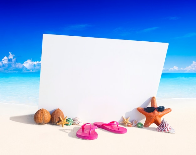 Photo affichage de plage de paradis avec espace copie.