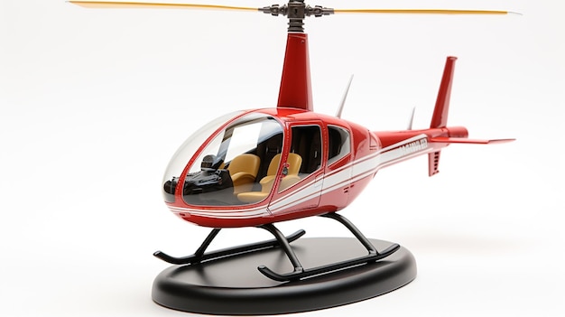 Photo affichage d'une robinson r44 miniature en 3d