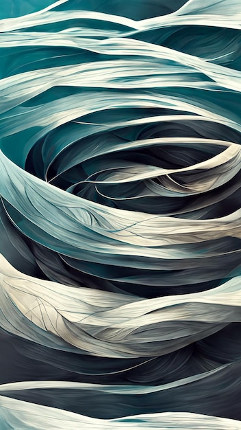 Affiche abstraite de fond gris avec illustration 3D de vagues dynamiques