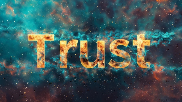 Photo une affiche d'art conceptuel de trust universe