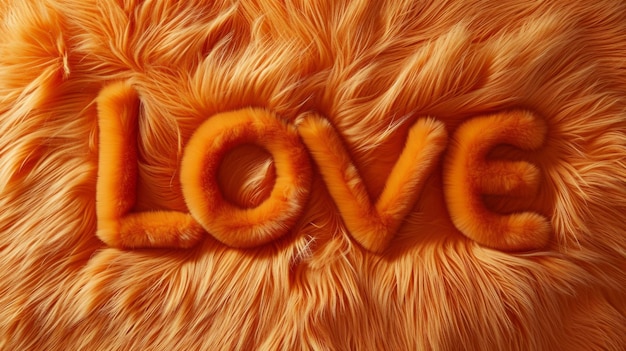 Photo affiche d'art horizontal créatif de concept orange fur love