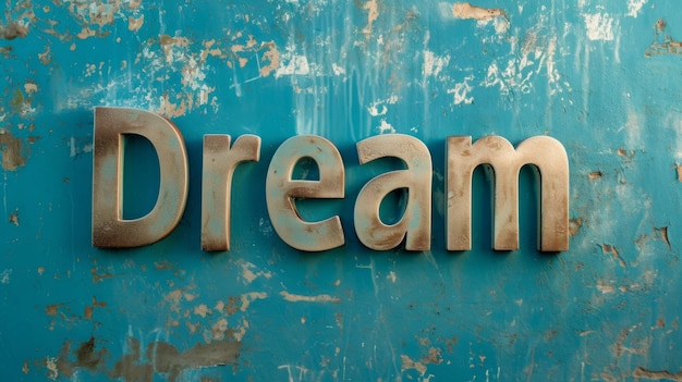 Photo affiche d'art horizontal créatif de concept de rêve en bronze