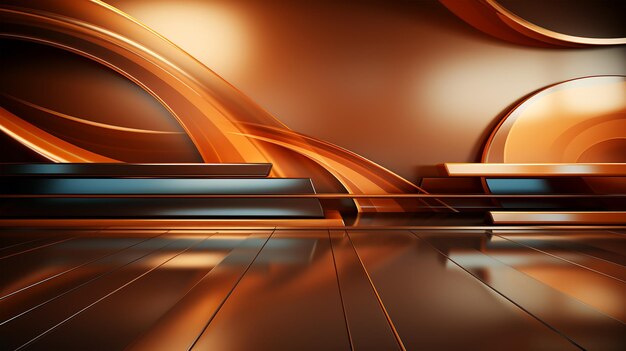 Affiche d'art orange abstraite géométrique papier peint flyer pour les designers d'intérieur