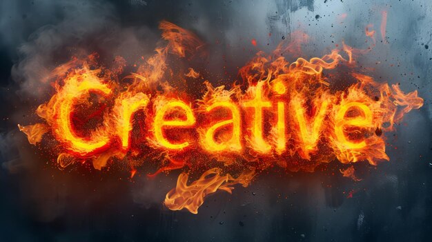 Photo une affiche artistique conceptuelle d'inferno creativity