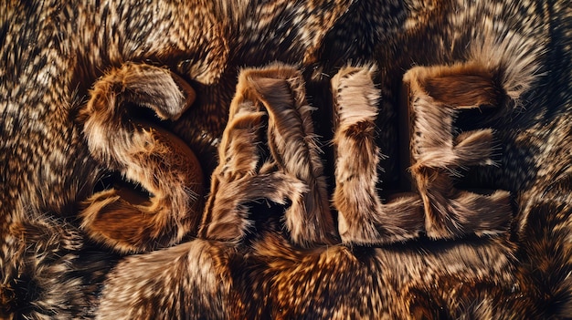 Photo affiche artistique conceptuelle de la vente de fourrure brune